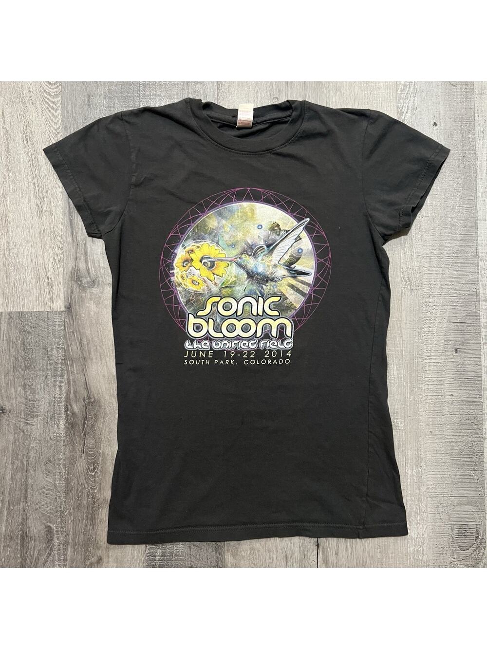Sonic Bloom EDM Grey Festival T Shirt 2014 South Park Small Double Sided Size M